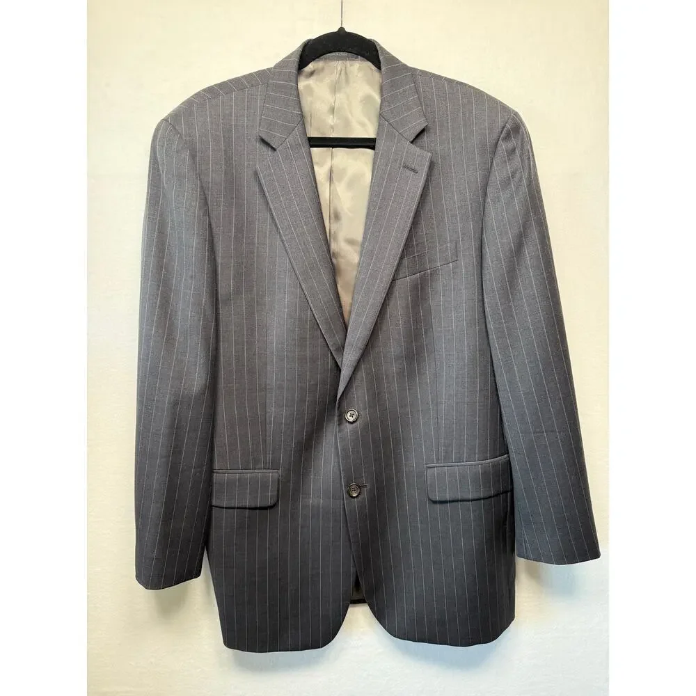 Lauren Ralph Lauren Navy Pinstripe Jacket Size 42L, 100% Wool